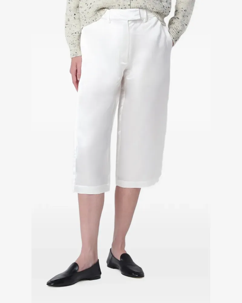 CORDERA satin-finish capri trousers - Weiß Weiß
