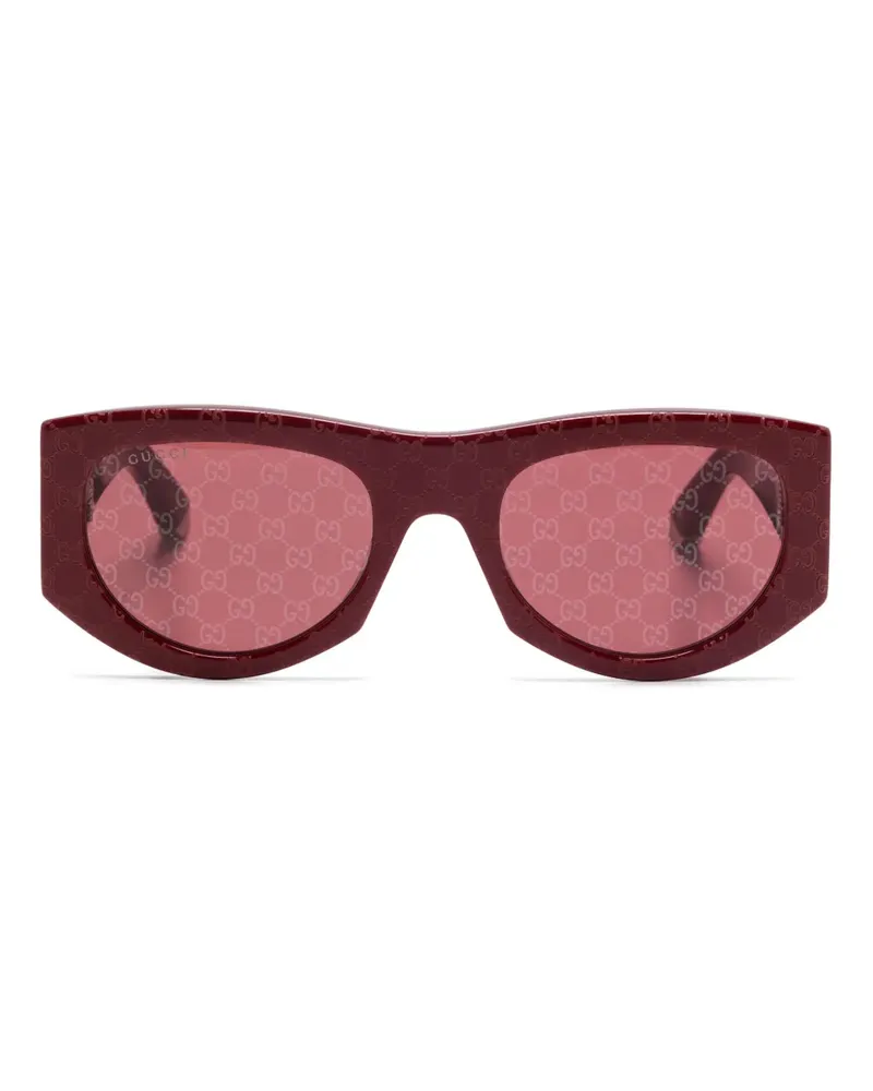 Gucci Sonnenbrille mit geometrischem Gestell - Rot Rot
