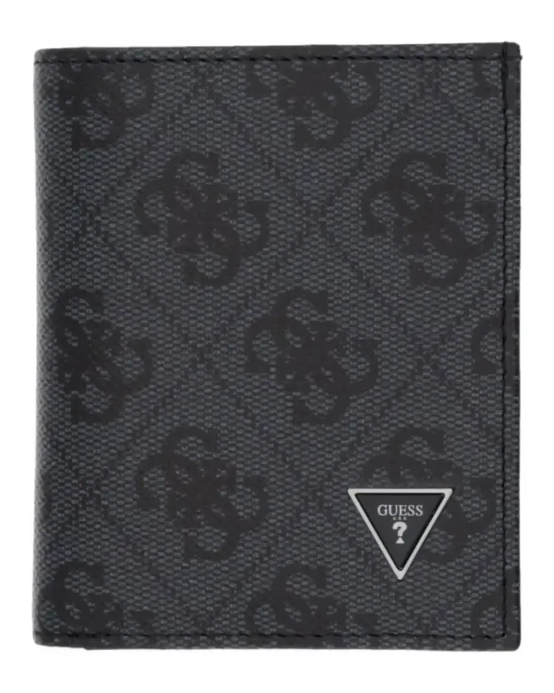 Guess Milano monogram-print logo-plaque wallet - Schwarz Schwarz