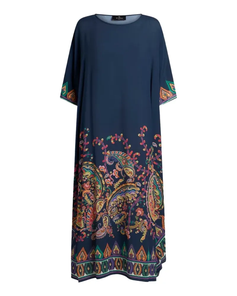 Etro paisley-print silk dress - Blau Blau