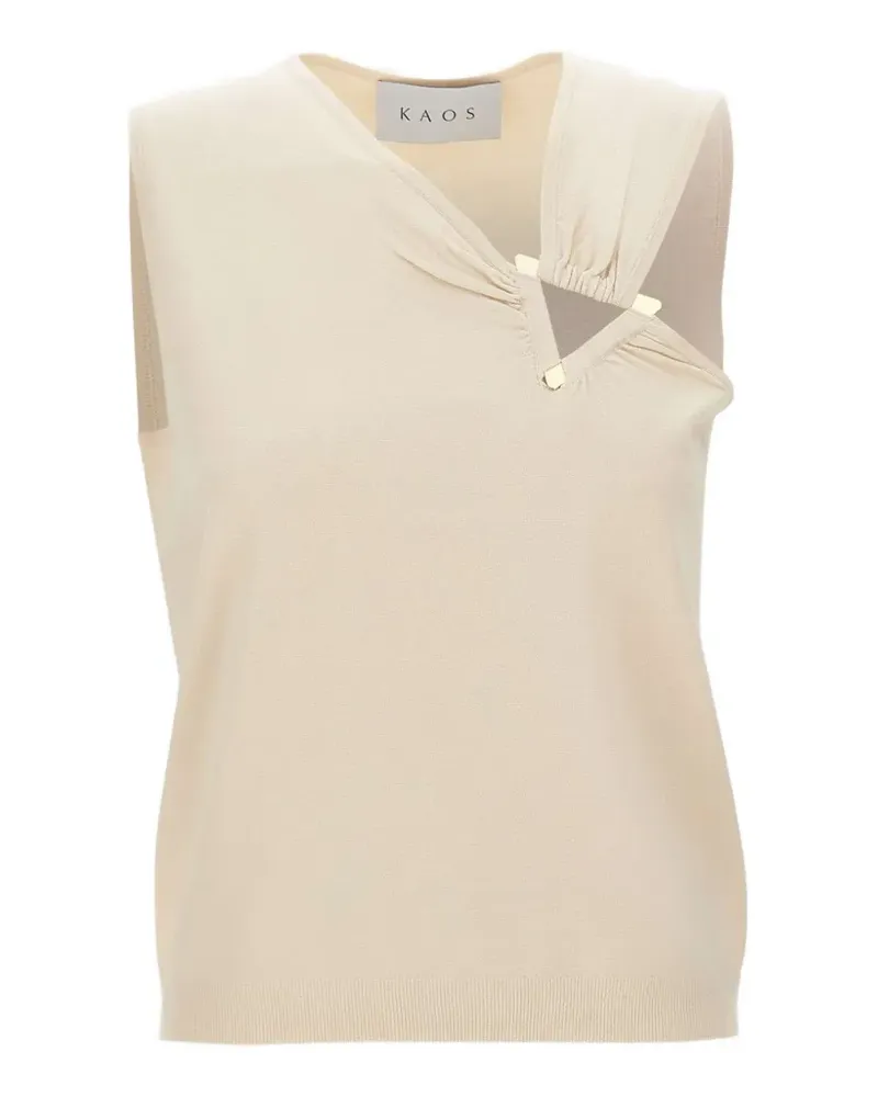 Kaos asymmetric metal-detail top - Nude Nude