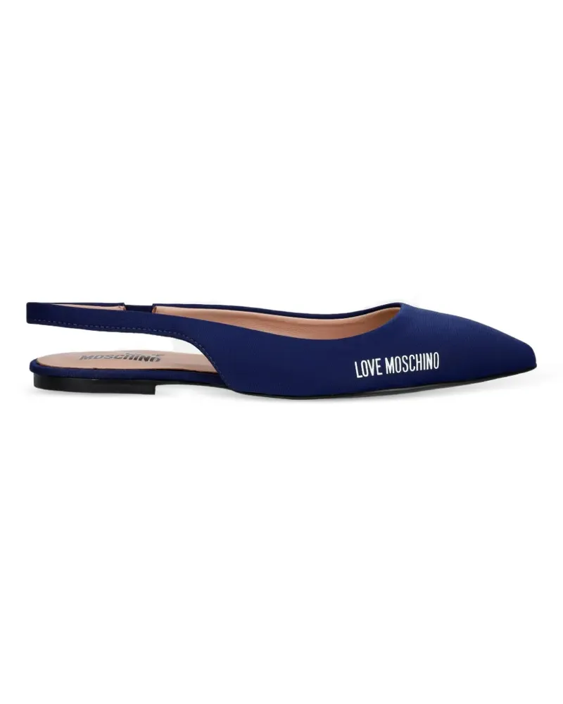 Moschino logo-print slingback pumps - Blau Blau
