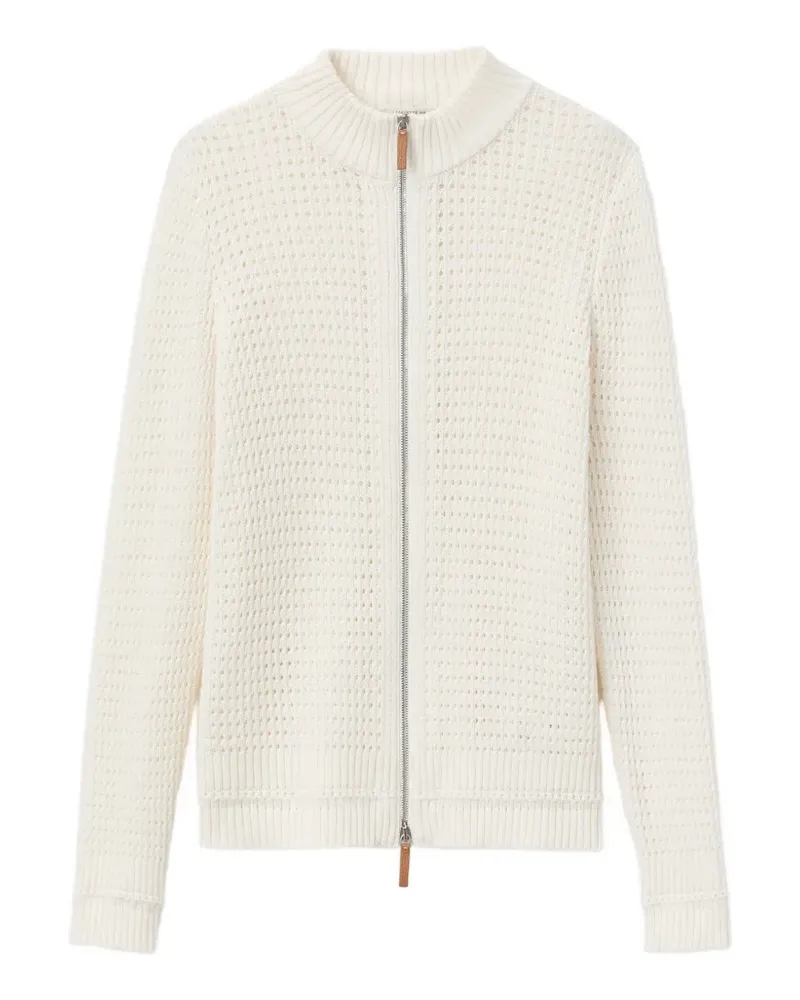 Lafayette148 zip-front cardigan - Nude Nude