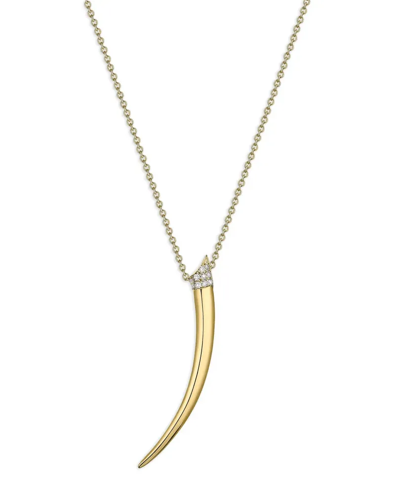 Shaun Leane Tusk' Halskette mit Diamanten-Pavé - Gold Gold