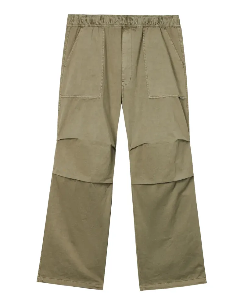 Izzue Gerade Hose mit Logo-Patch - Grün Grün