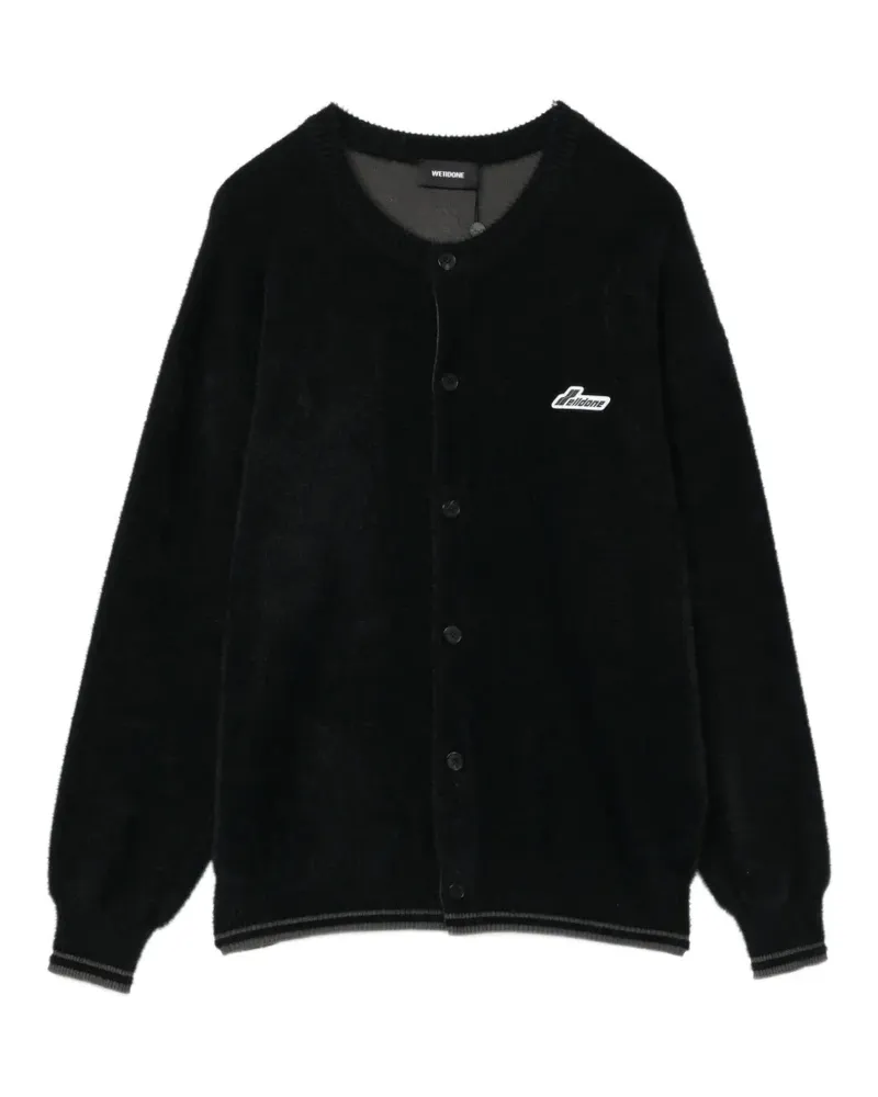 WE 11 DONE logo-patch cardigan - Schwarz Schwarz