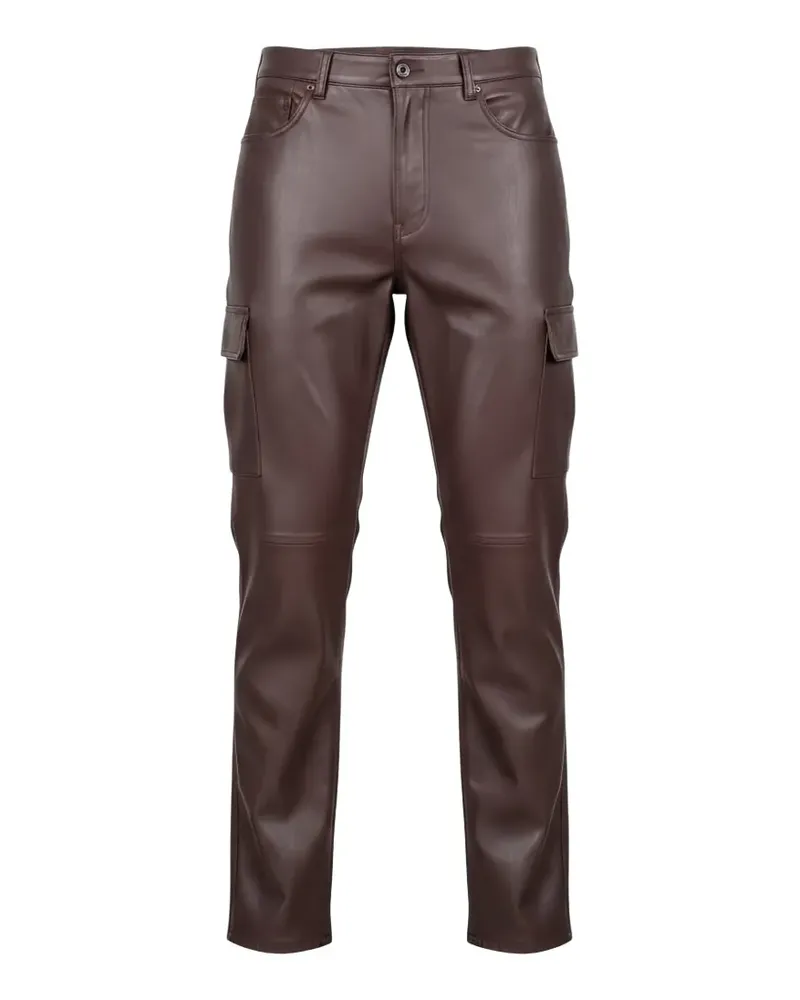 Isaia leather cargo pants - Rot Rot