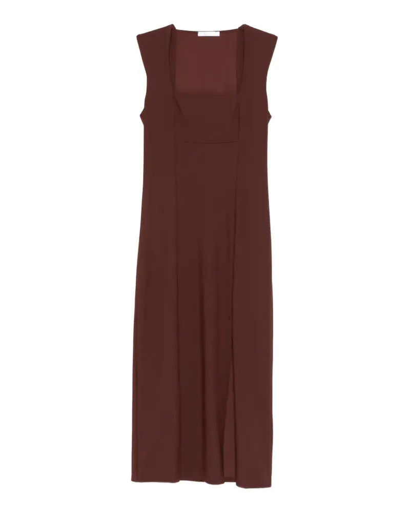 Patrizia Pepe square-neck midi dress - Braun Braun
