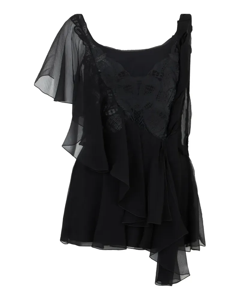 Alberta Ferretti asymmetric-hem top - Schwarz Schwarz