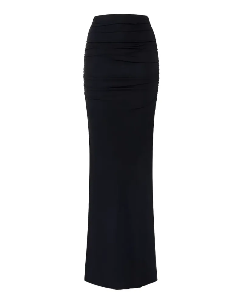 Elisabetta Franchi Geraffter Maxirock - Schwarz Schwarz