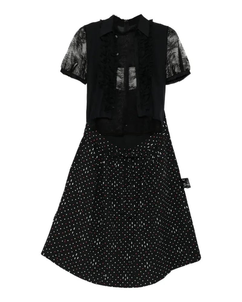 Undercover printed midi dress - Schwarz Schwarz