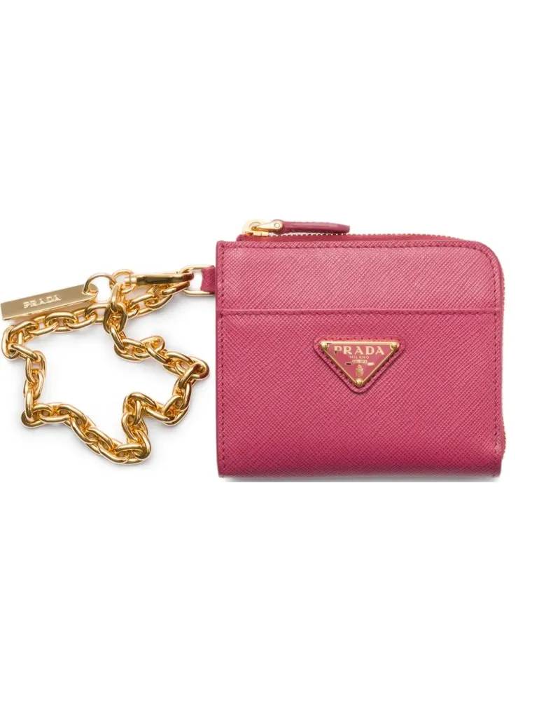 Prada Kleines Portemonnaie aus Saffiano-Leder - Rosa Rosa
