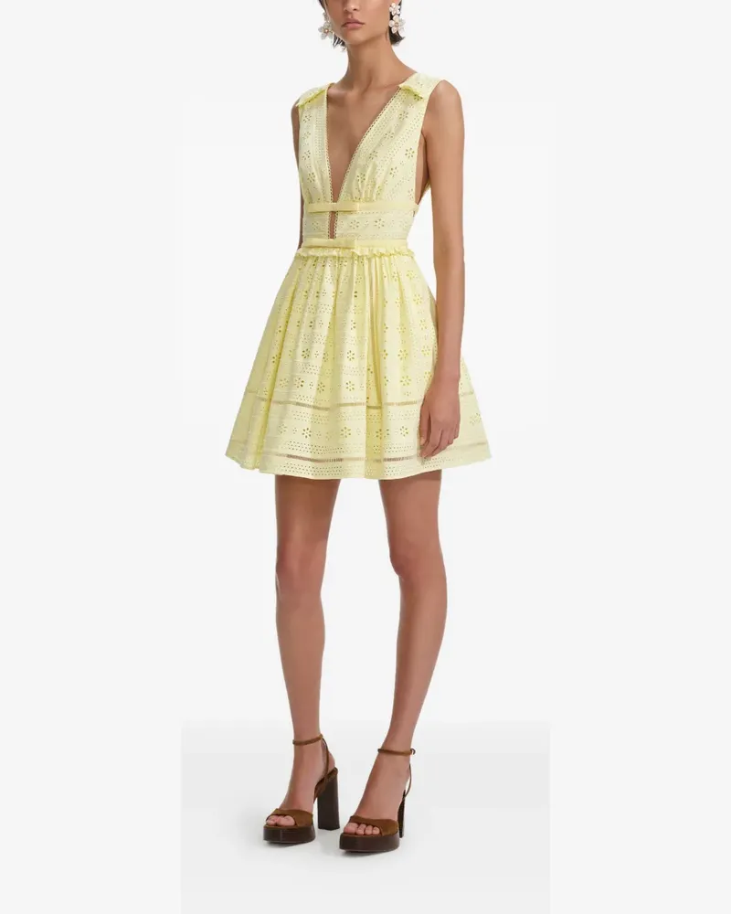 Self-Portrait Klassisches Kleid - Gelb Gelb