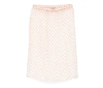 Midirock mit Polka Dots - Nude