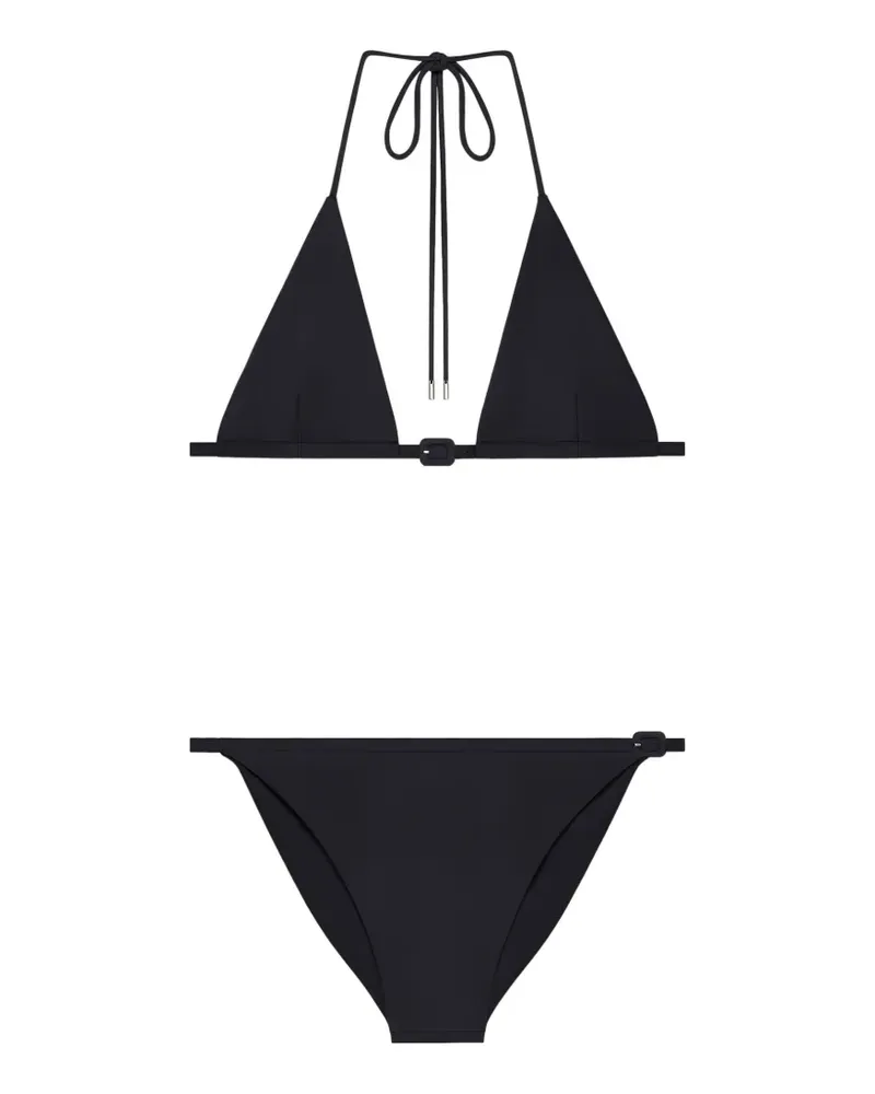 Courrèges Bikini mit Schnallendetail - Schwarz Schwarz