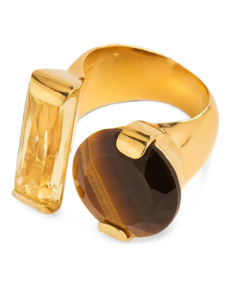Wouters & Hendrix Ring mit Zitrin und Tigerauge - Gold Gold