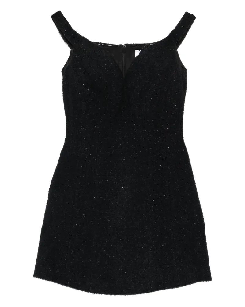 Self-Portrait Minikleid mit V-Ausschnitt - Schwarz Schwarz