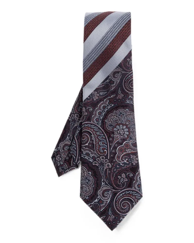 Etro paisley-print striped tie - Braun Braun