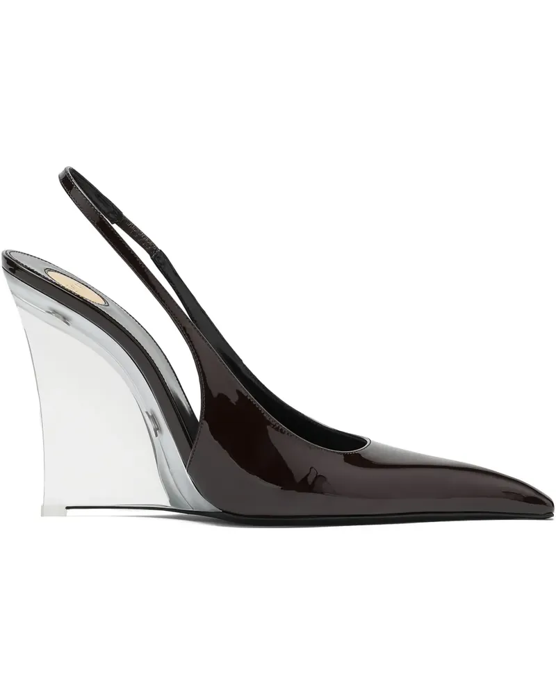 Saint Laurent Slingback-Pumps aus Lackleder 110mm - Schwarz Schwarz