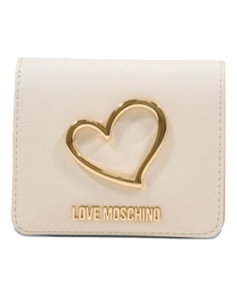 Moschino heart-plaque logo-lettering wallet - Nude Nude