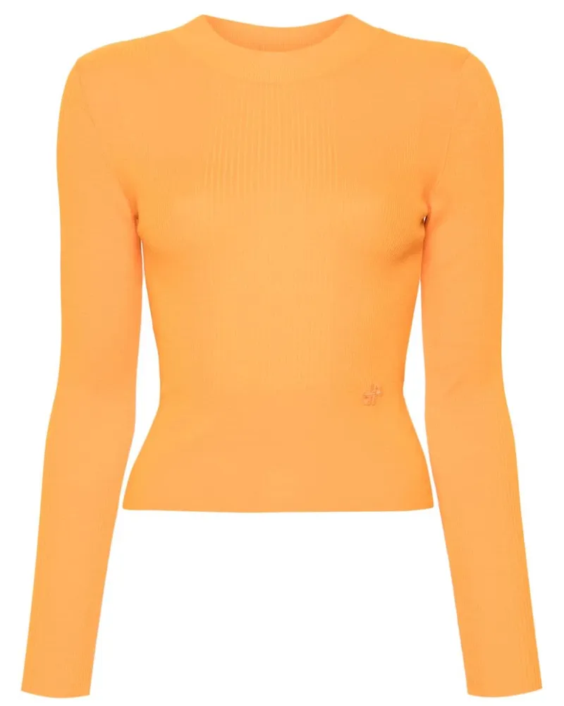 Patou Gerippter Strickpullover Orange