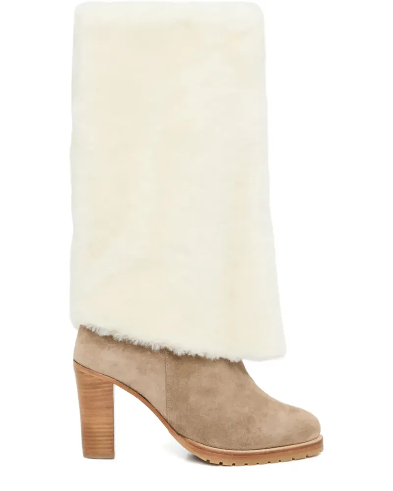 Yves Salomon Stiefel mit Shearling - Nude Nude