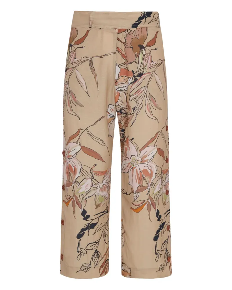 Amir Slama Hose mit Blumen-Print - Braun Braun