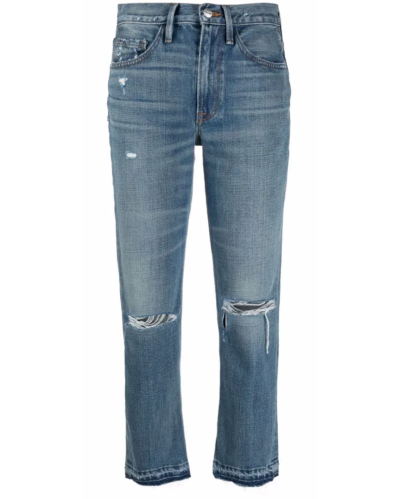 Frame Denim Cropped-Jeans im Distressed-Look - Blau Blau