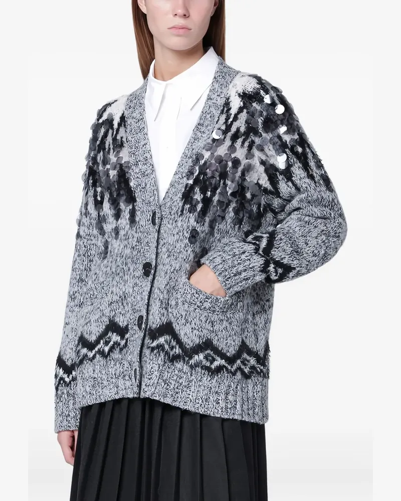 Roberto Collina sequin-detail pattern cardigan - Grau Grau