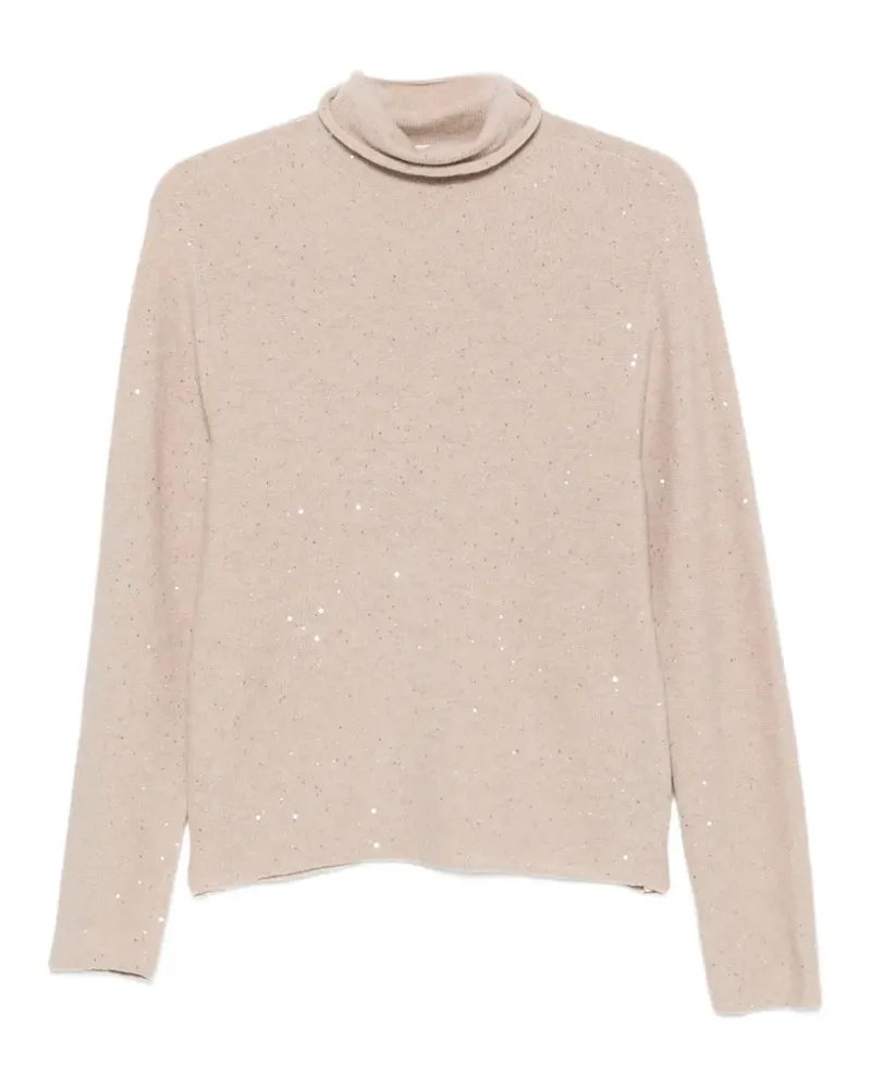 Antonelli Firenze sequin-embellished roll-neck sweater - Nude Nude