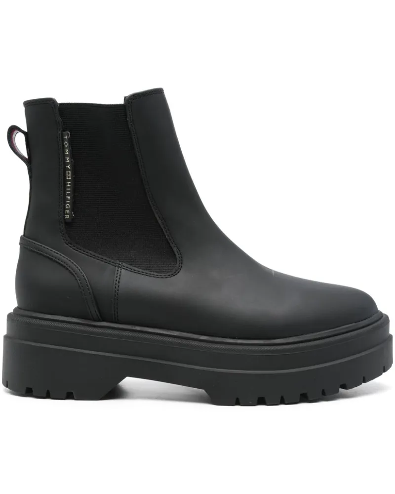 Tommy Hilfiger Chelsea-Boots mit dicker Sohle - Schwarz Schwarz