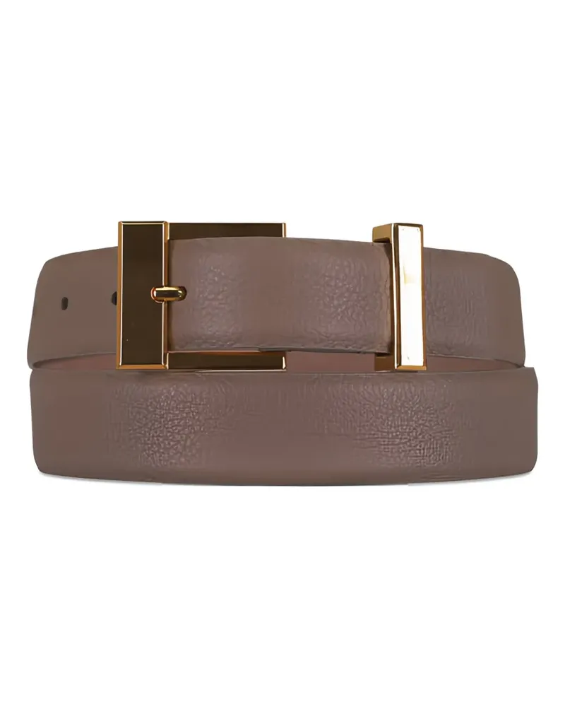 KHAITE Manhattan gold-tone buckle belt - Nude Nude