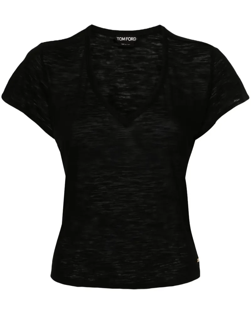 Tom Ford Meliertes T-Shirt mit Sheer-Effekt - Schwarz Schwarz