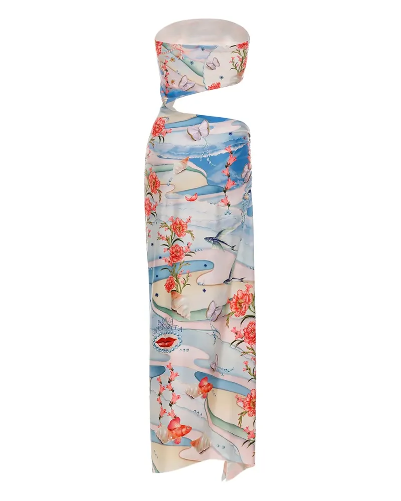 AGUA BENDITA Gwen Midikleid mit Cut-Out - Blau Blau