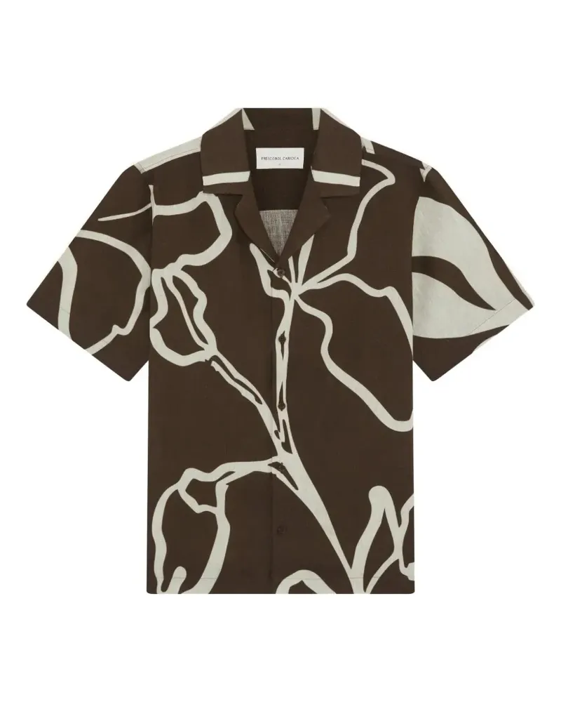 Frescobol Carioca Hemd mit abstraktem Print - Braun Braun