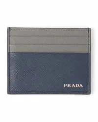 Prada Kartenetui mit Logo-Schild Blau