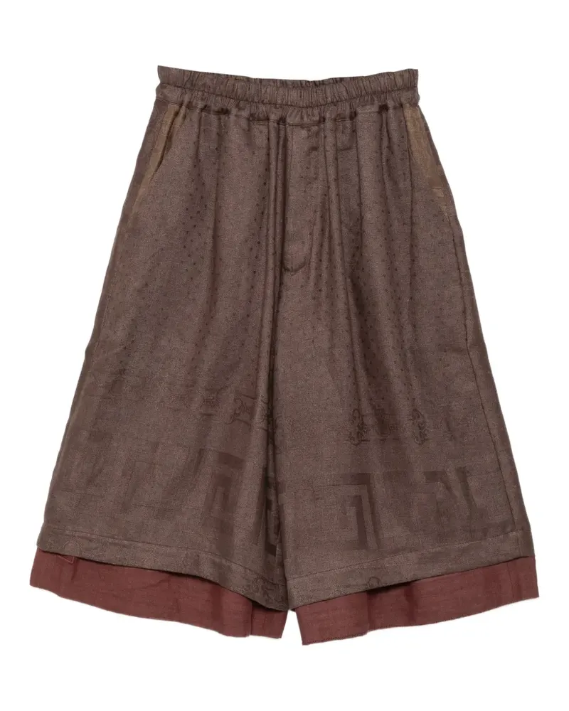 BY WALID embroidered layered shorts - Braun Braun