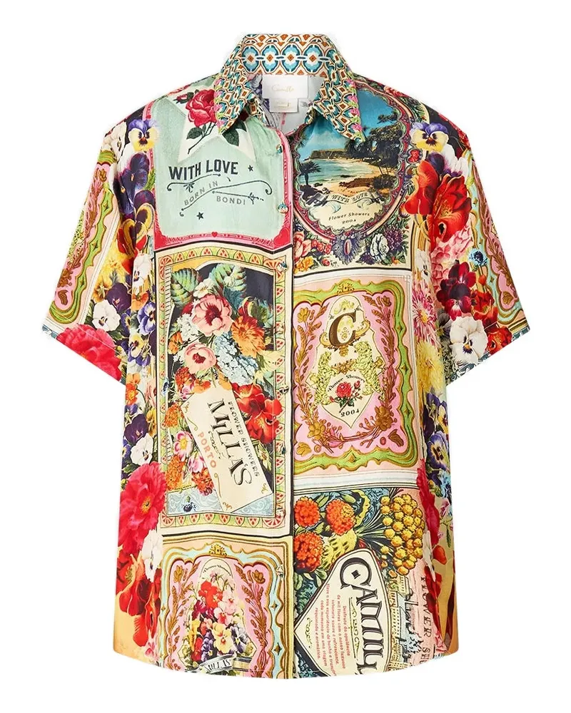 Camilla Hemd mit Print - Gelb Gelb