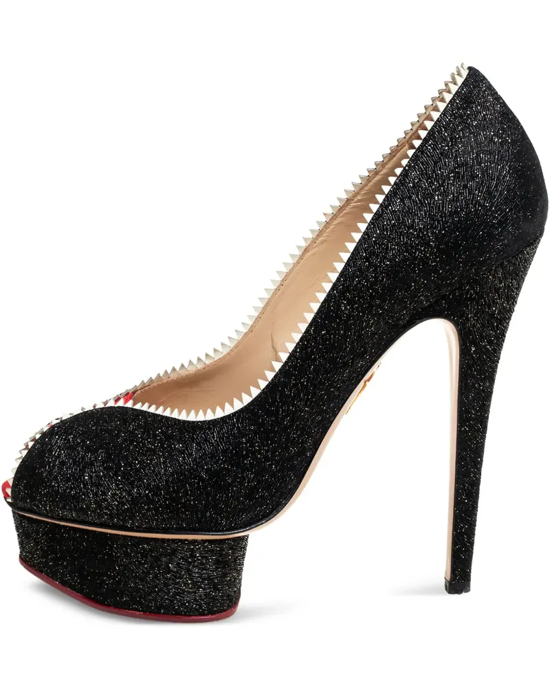 Charlotte Olympia Pre-owned Peeptoe-Pumps mit Plateau 140mm - Schwarz Schwarz
