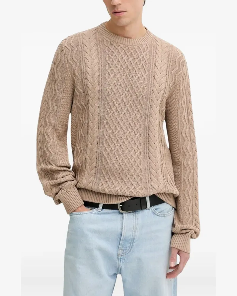 Tommy Hilfiger crew neck cable-knit sweater - Nude Nude