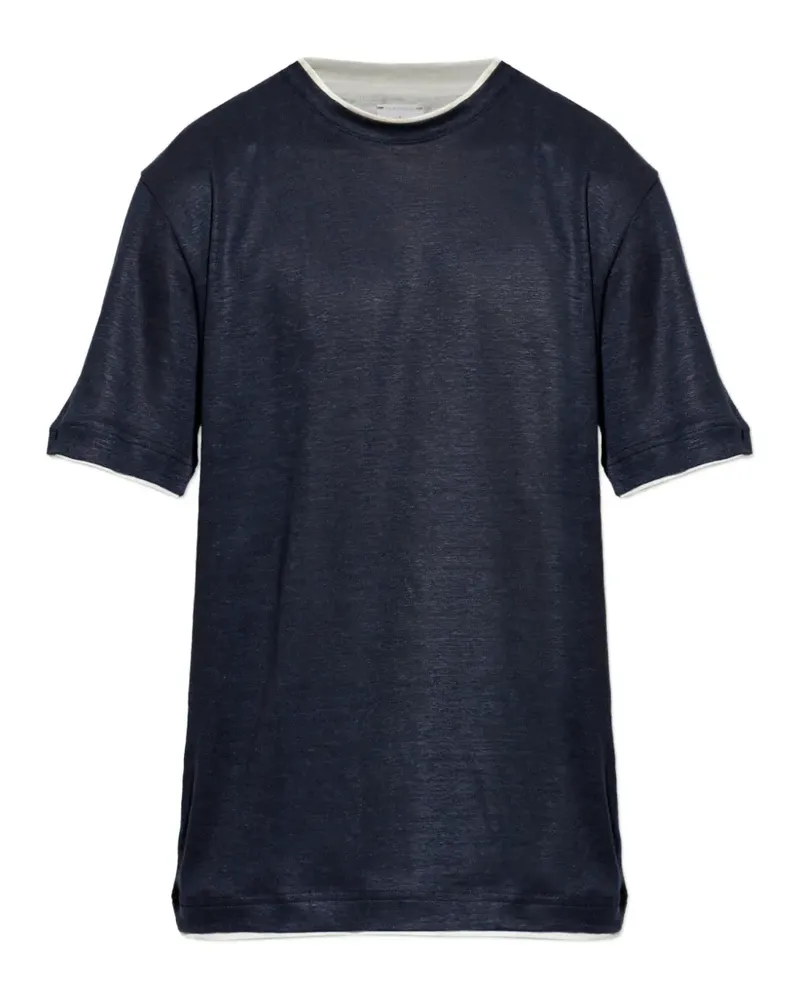 Eleventy T-Shirt im Layering-Look - Blau Blau