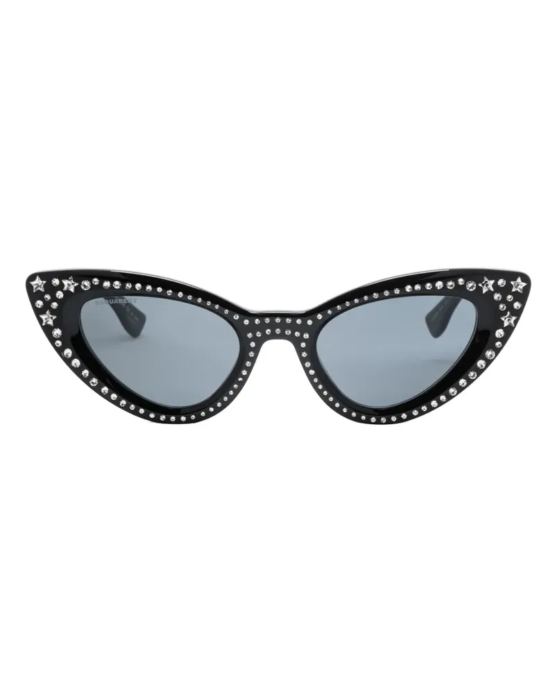 Dsquared2 Cat-Eye-Sonnenbrille mit Kristallen - Schwarz Schwarz