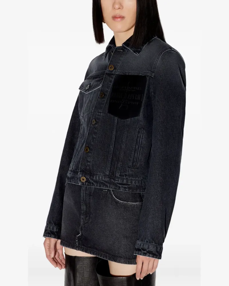 Jean Paul Gaultier Haute Jeanerie Jeansjacke mit Taschen - Schwarz Schwarz