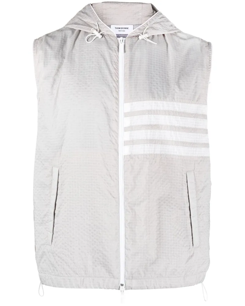 Thom Browne Ripstop-Weste mit Kapuze - Grau Grau