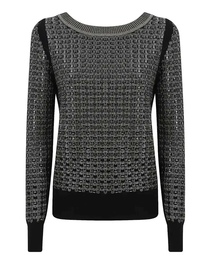Ermanno Scervino crystal-embellished open-knit sweater - Schwarz Schwarz