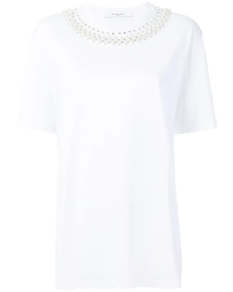 Givenchy T-Shirt mit verziertem Ausschnitt - Weiß Weiß