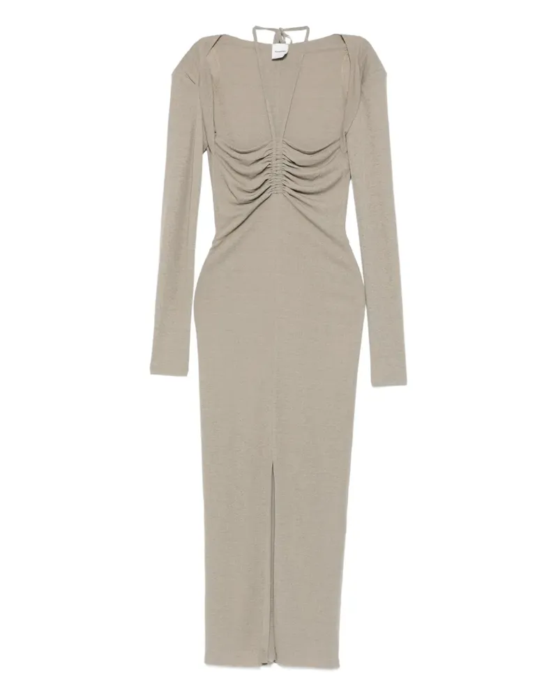 Nanushka Gerafftes Maxikleid - Grau Grau
