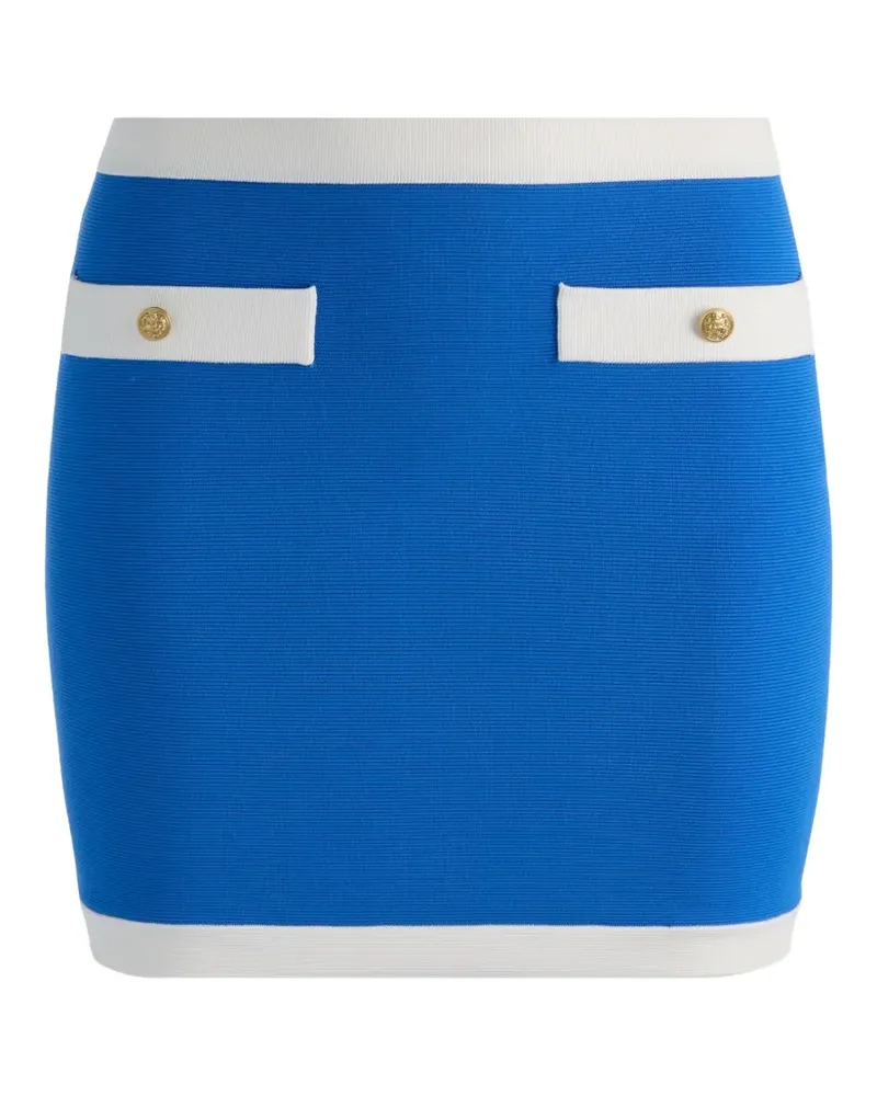 Alice + Olivia Schmaler Kipp Minirock mit Kontrastdetails - Blau Blau