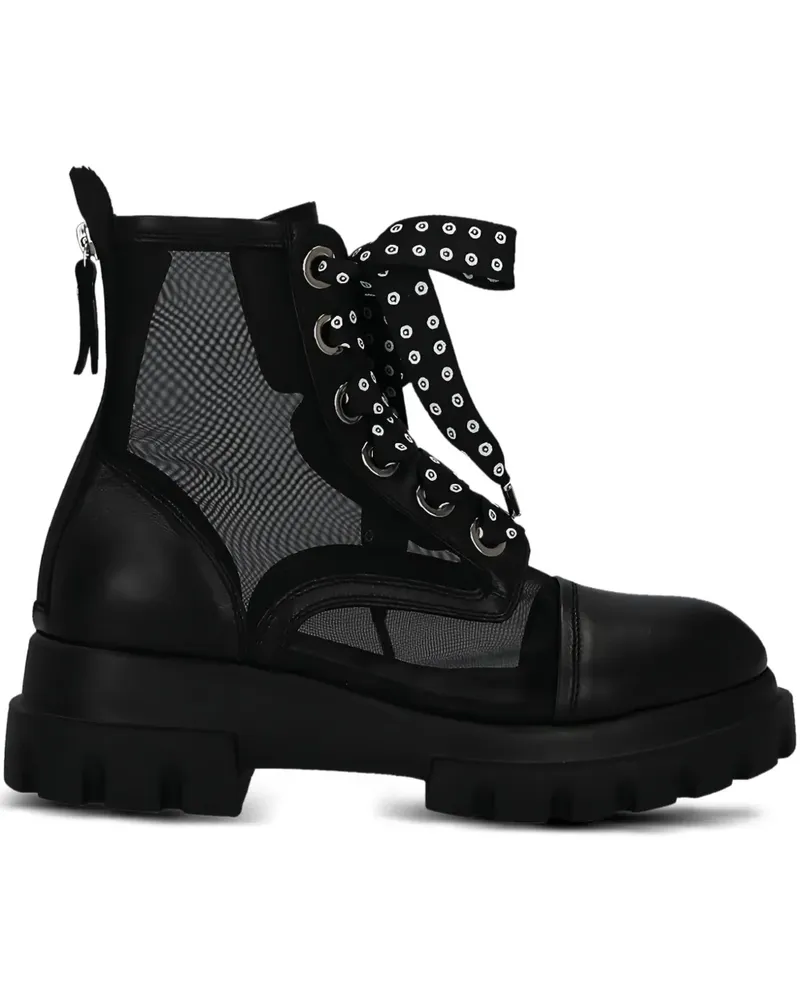 Attilio Giusti Leombruni x 10 Corso Como Schnürstiefel aus Mesh - Schwarz Schwarz