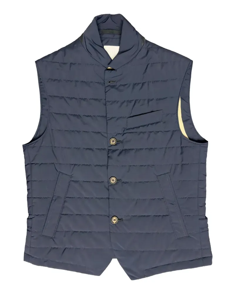 Eleventy quilted button-front vest - Blau Blau